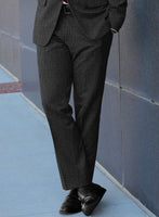 Italian Tavi Dark Gray Nailhead Flannel Suit - StudioSuits
