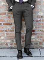 Italian Tavi Gray Nailhead Flannel Pants - StudioSuits