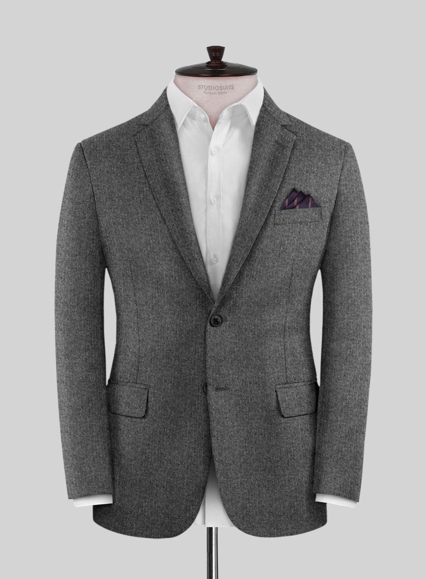 Italian Tavi Gray Nailhead Flannel Suit - StudioSuits