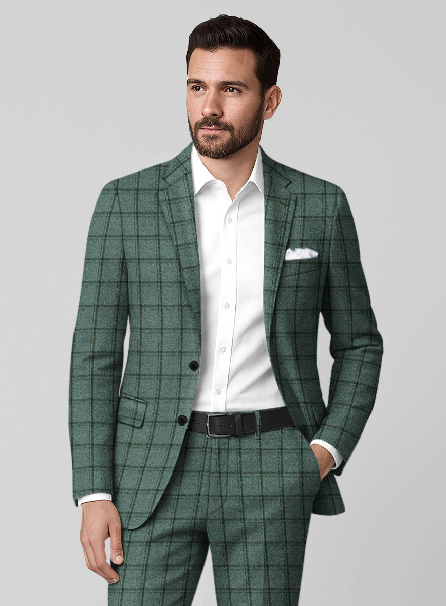 Italian Tealmoor Check Tweed Jacket - StudioSuits
