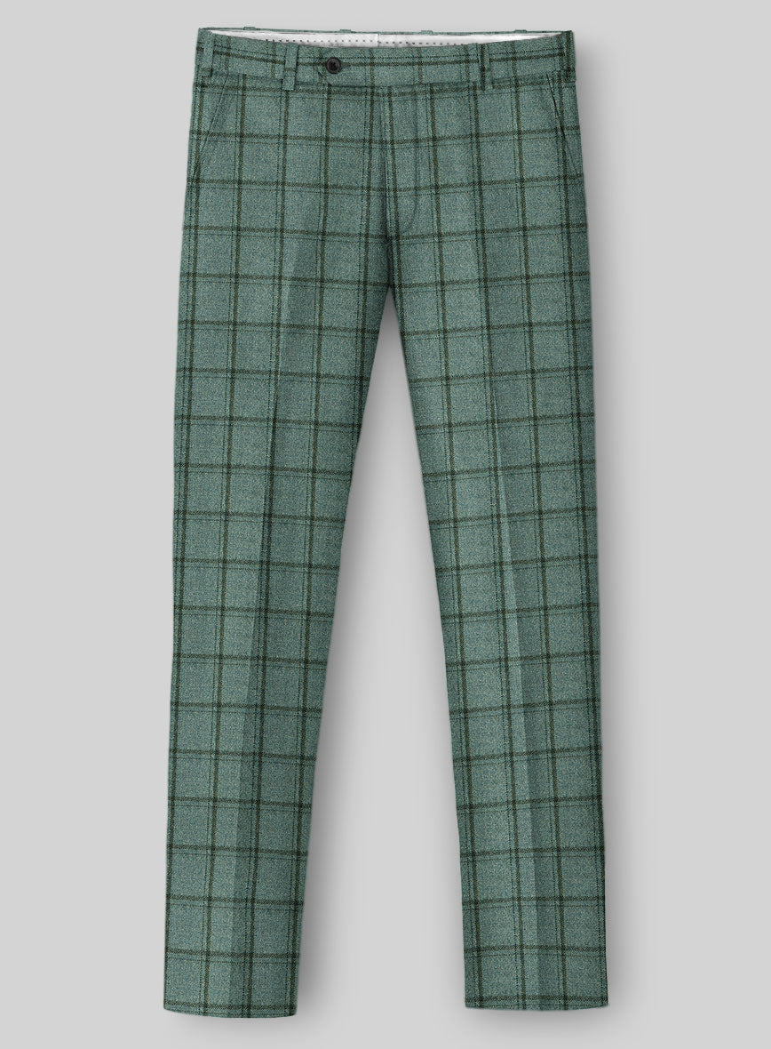 Italian Tealmoor Check Tweed Pants - StudioSuits