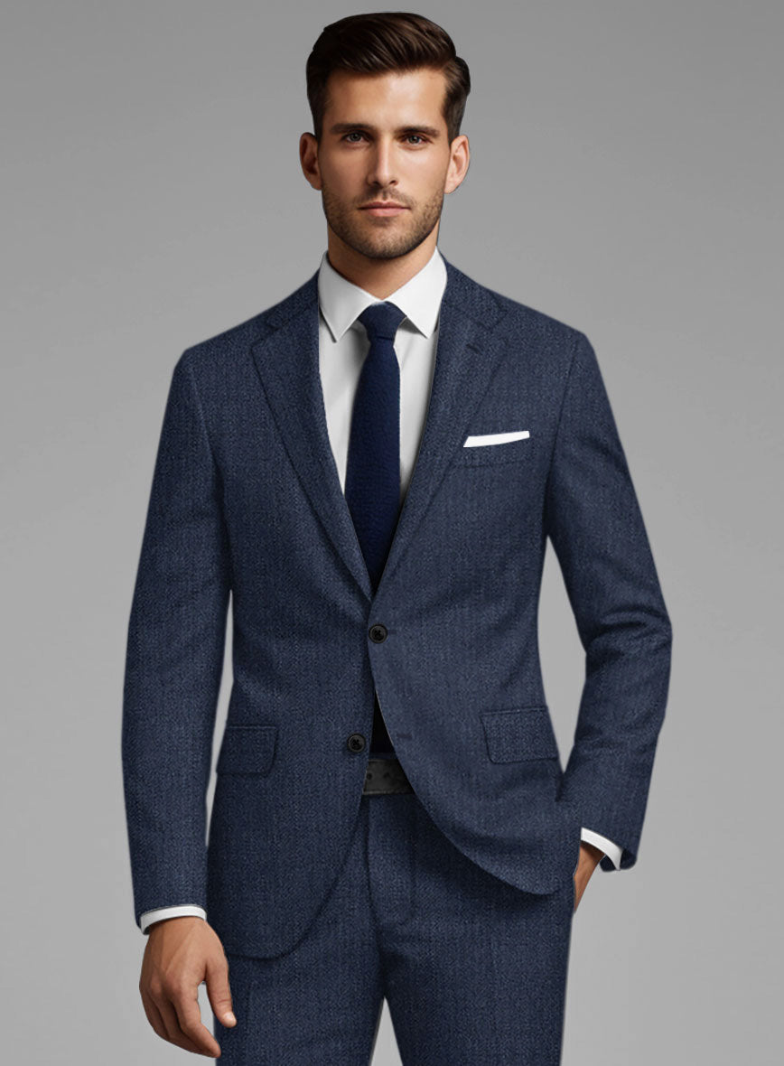 Italian Tela Indigo Blue Wool Jacket - StudioSuits