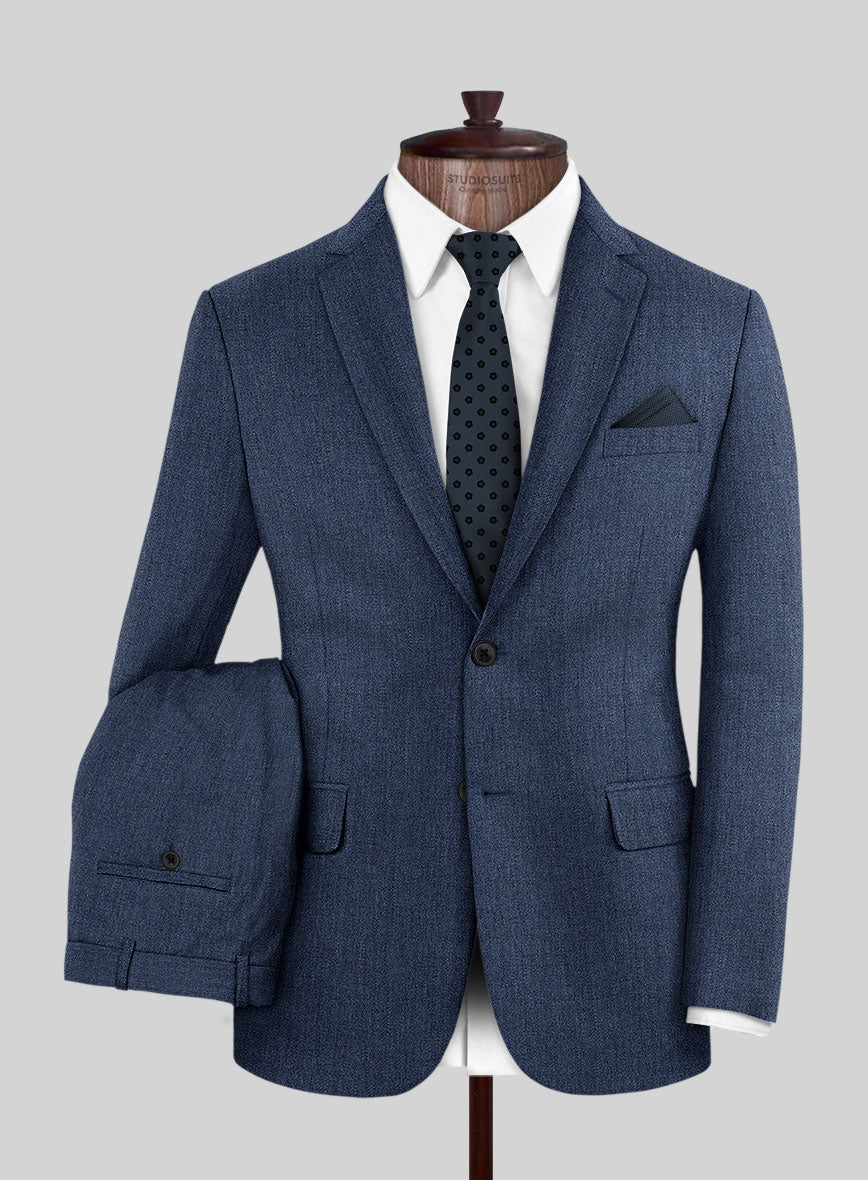 Italian Tela Indigo Blue Wool Suit - StudioSuits