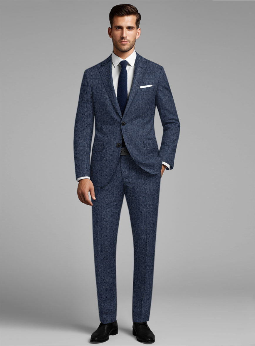 Italian Tela Indigo Blue Wool Suit - StudioSuits