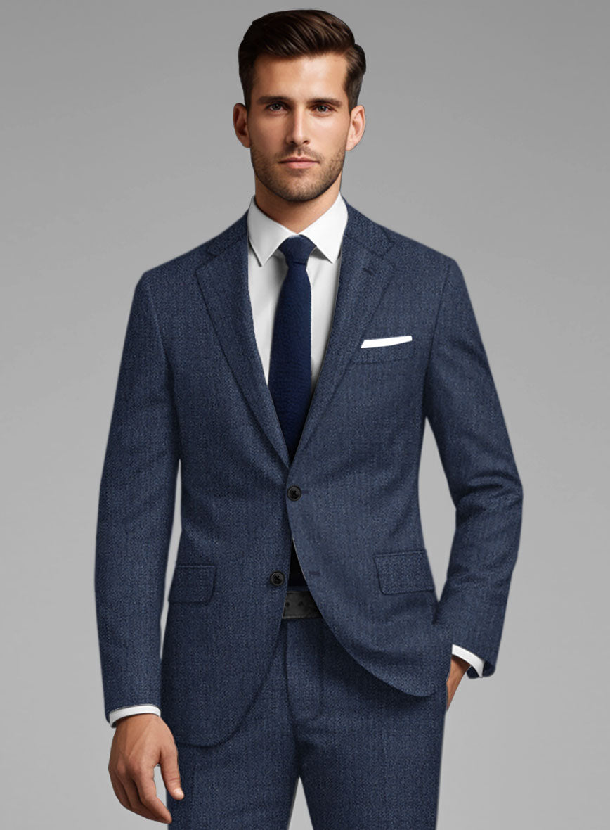 Italian Tela Indigo Blue Wool Suit - StudioSuits