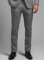 Italian Tiga Gray Mini Pinstripe Flannel Pants - StudioSuits