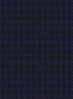 Italian Timas Navy Blue Houndstooth Flannel Jacket - StudioSuits
