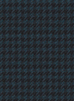 Italian Timas Teal Blue Houndstooth Flannel Jacket - StudioSuits