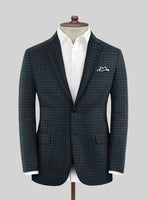 Italian Timas Teal Blue Houndstooth Flannel Suit - StudioSuits
