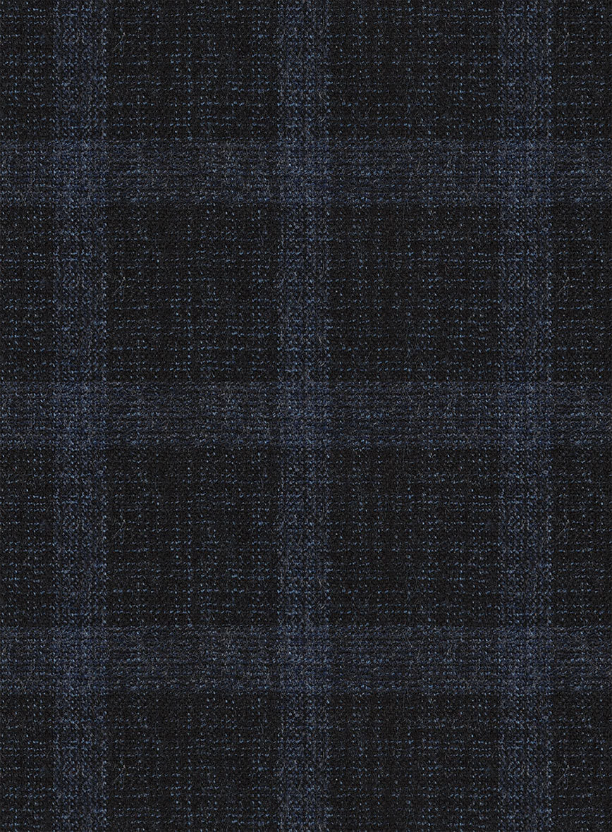 Italian Trek Dark Blue Checks Flannel Pants - StudioSuits