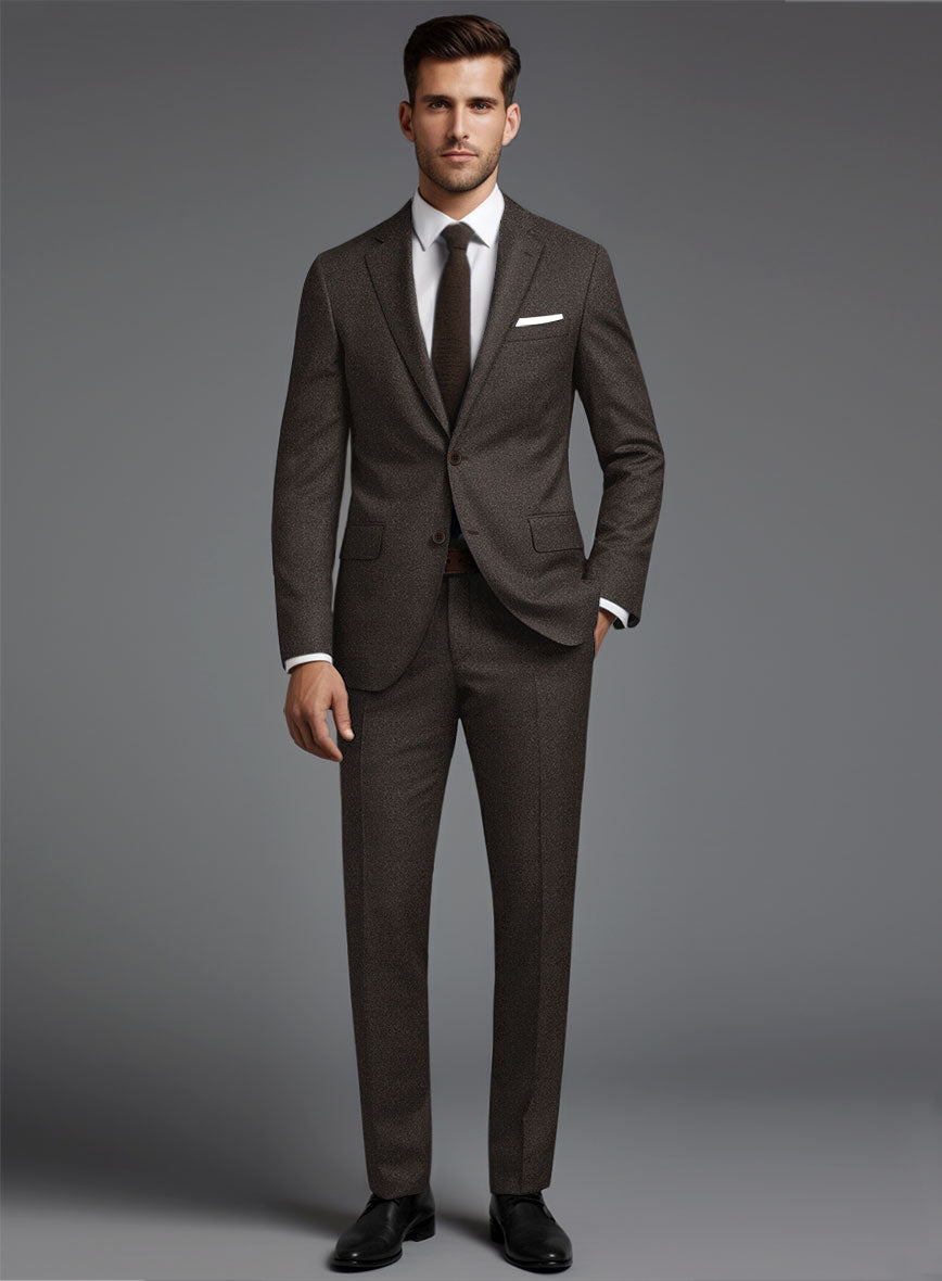 Italian Turna Brown Flannel Suit - StudioSuits