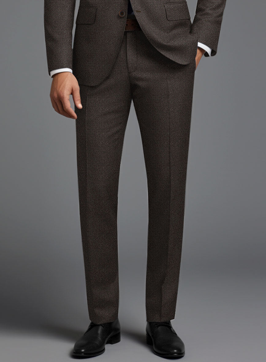 Italian Turna Brown Flannel Suit - StudioSuits