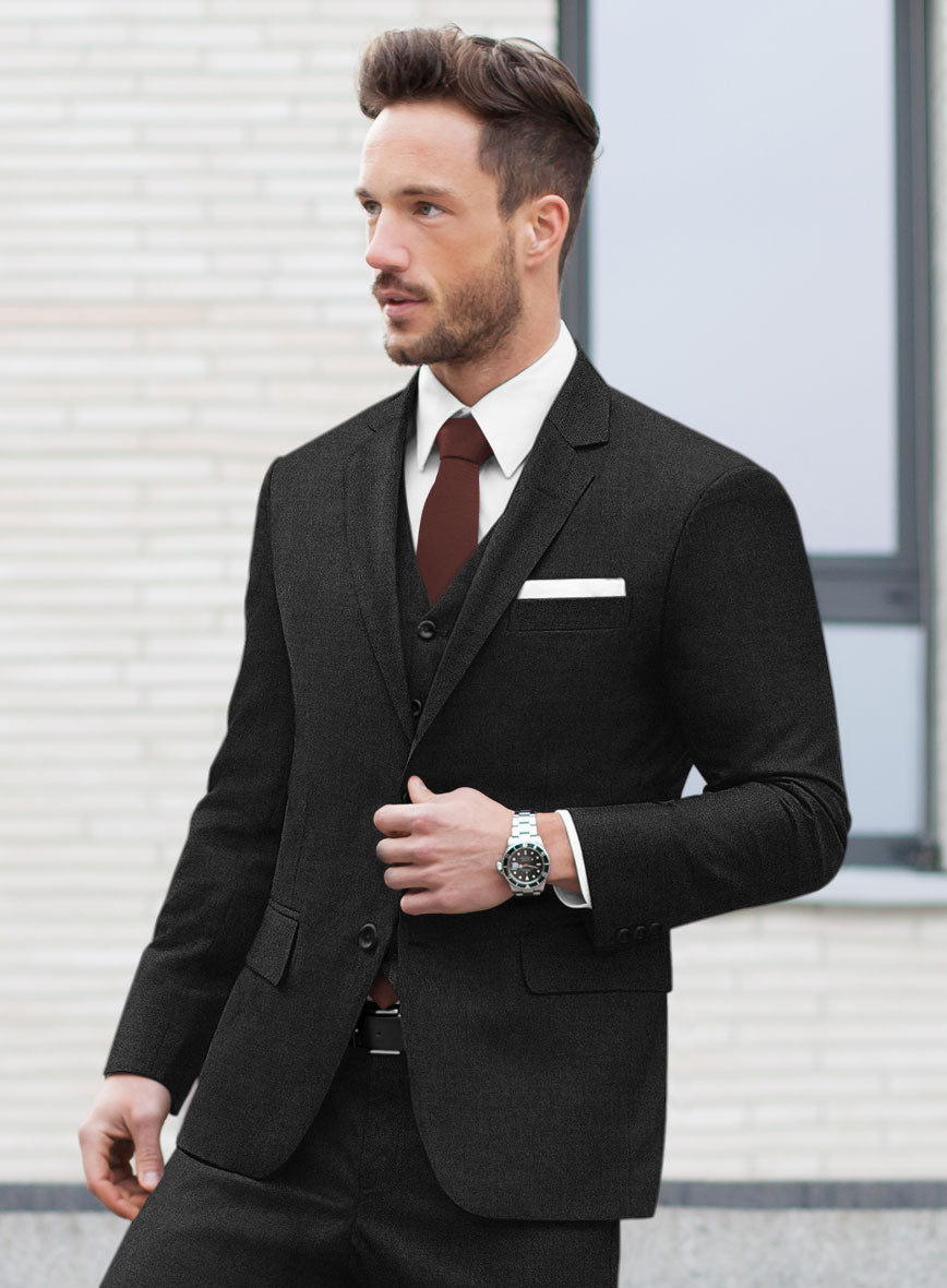 Italian Turna Charcoal Flannel Jacket - StudioSuits