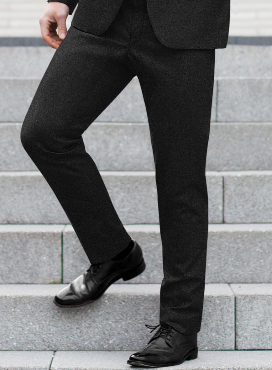 Italian Turna Charcoal Flannel Suit - StudioSuits