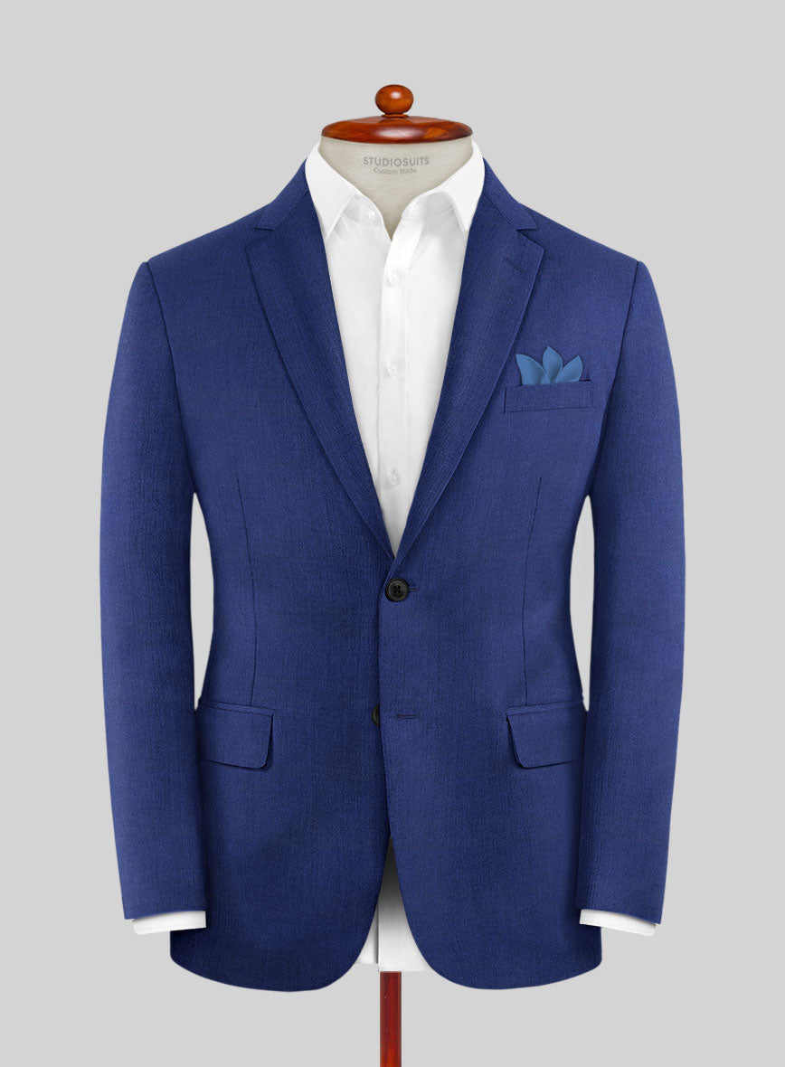 Italian Turna Cobalt Blue Flannel Jacket - StudioSuits