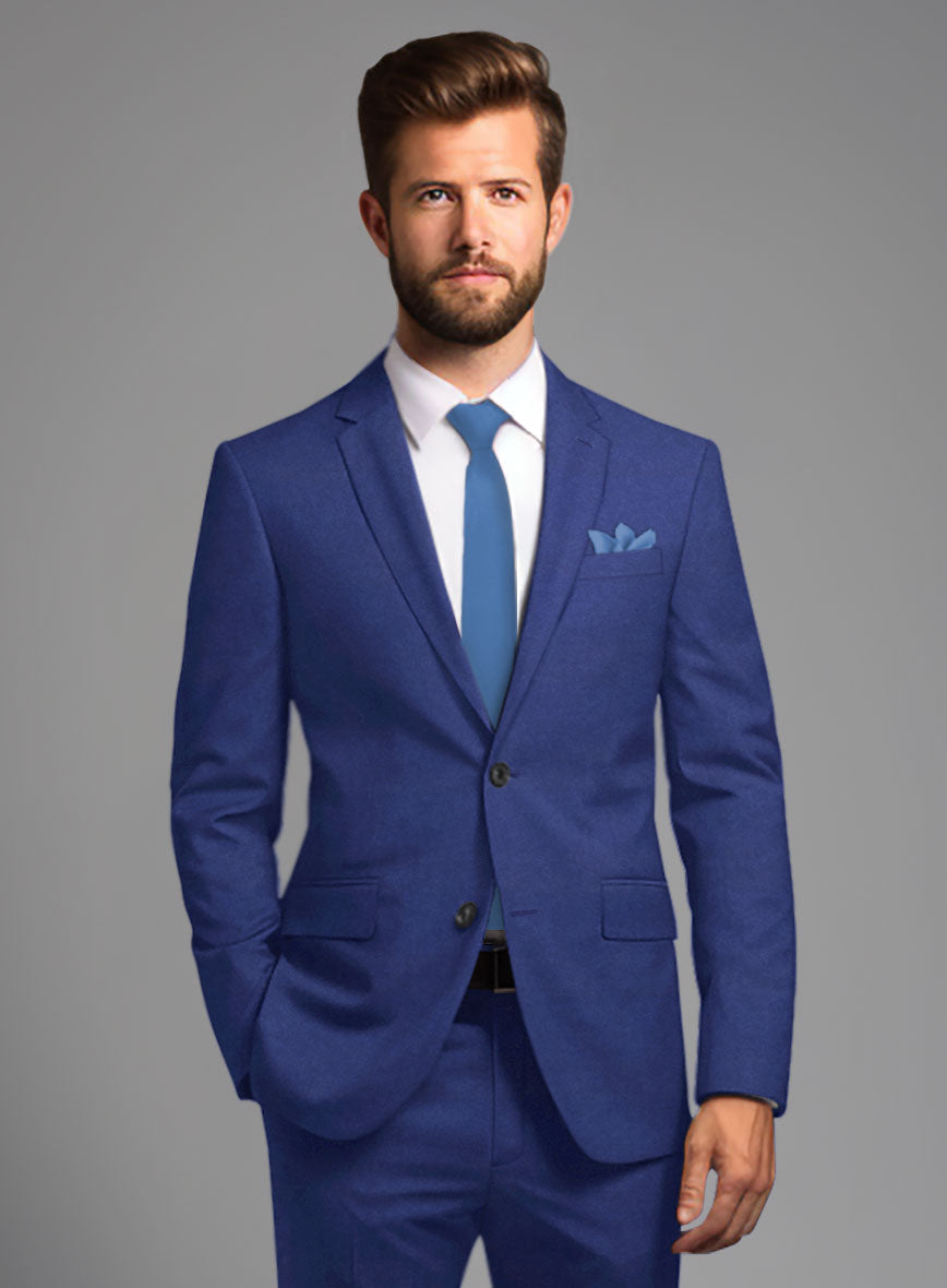 Italian Turna Cobalt Blue Flannel Jacket - StudioSuits