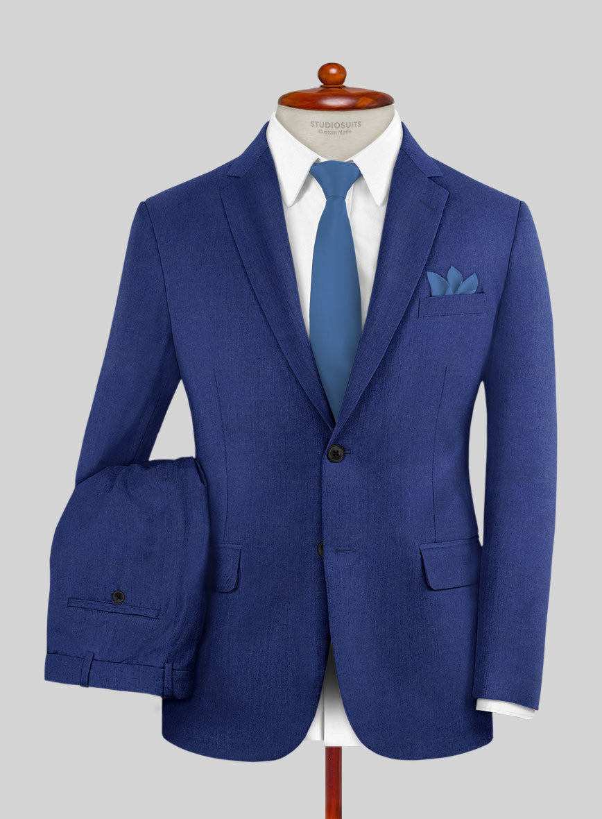 Italian Turna Cobalt Blue Flannel Suit - StudioSuits