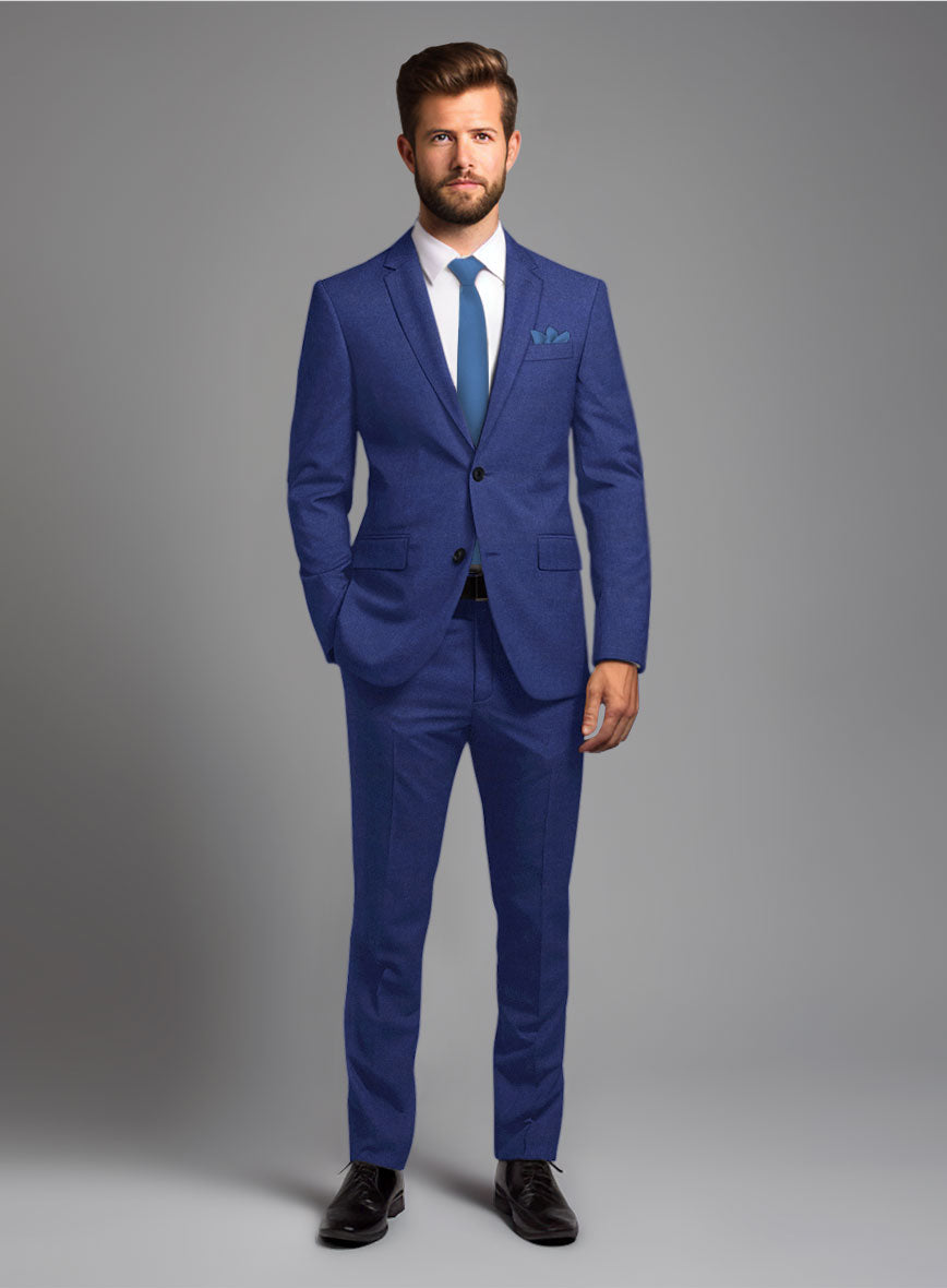 Italian Turna Cobalt Blue Flannel Suit - StudioSuits