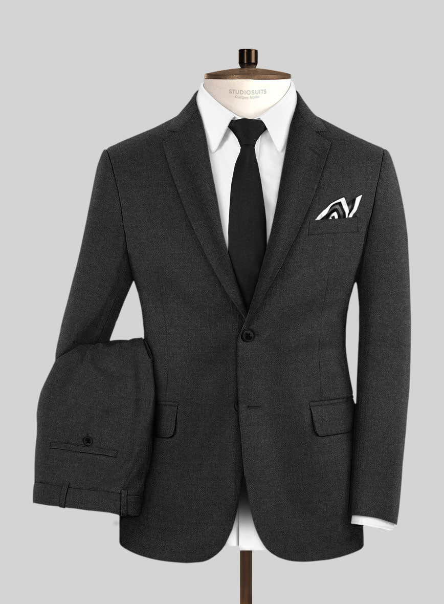 Italian Turna Dark Gray Flannel Suit - StudioSuits