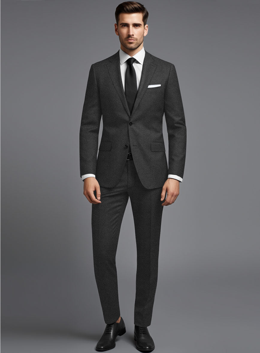 Italian Turna Dark Gray Flannel Suit - StudioSuits