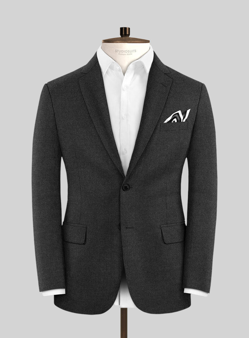 Italian Turna Dark Gray Flannel Suit - StudioSuits
