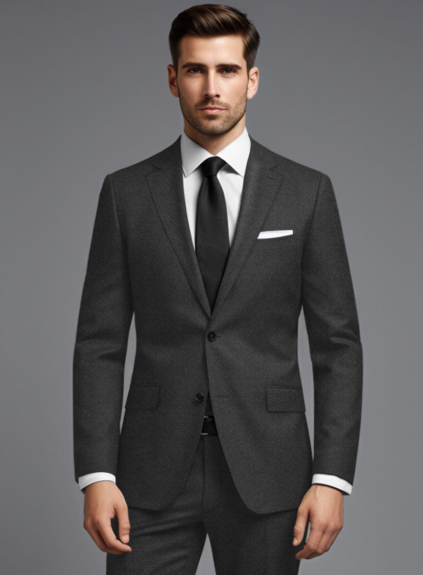Italian Turna Dark Gray Flannel Suit - StudioSuits