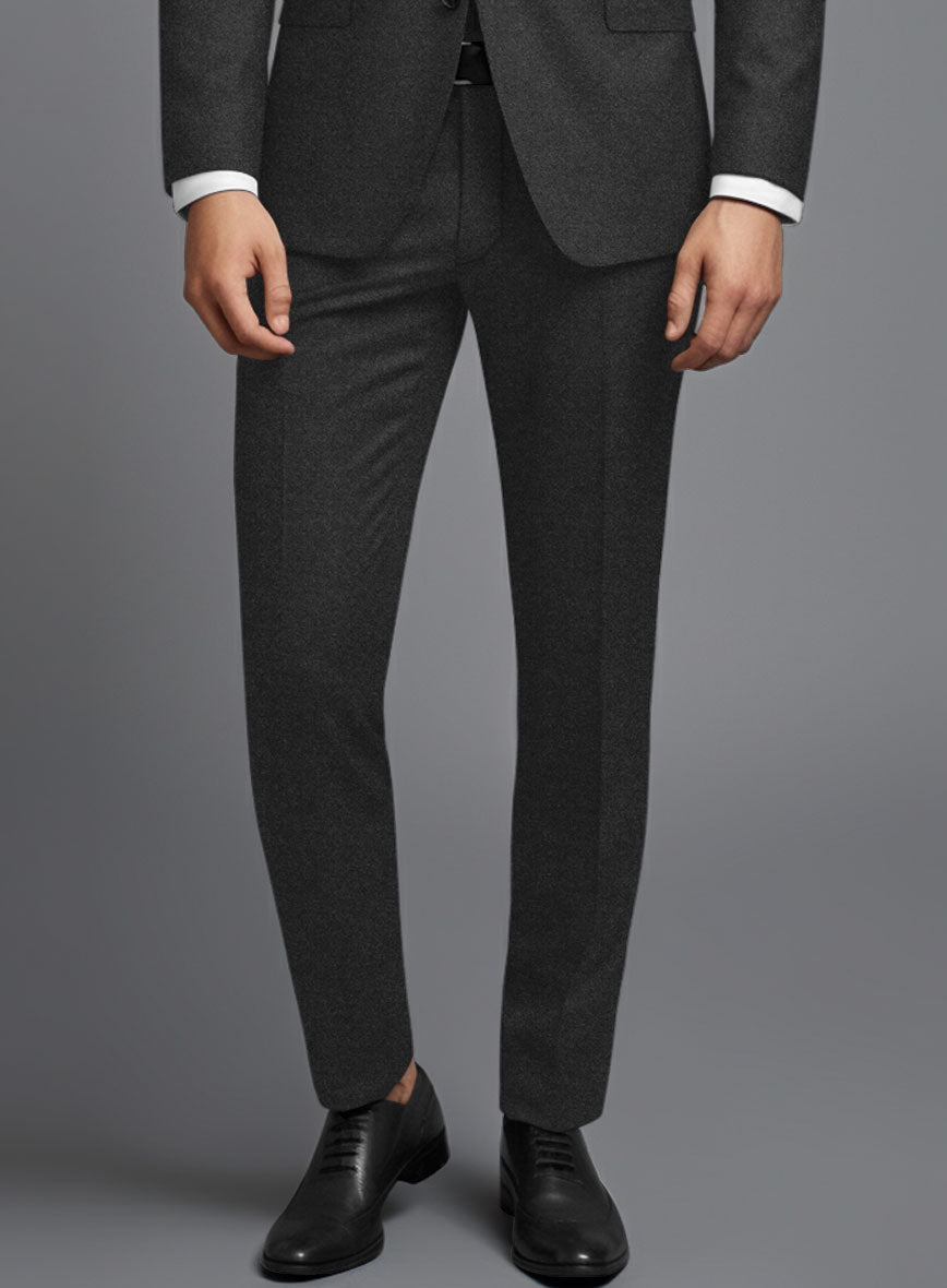 Italian Turna Dark Gray Flannel Suit - StudioSuits