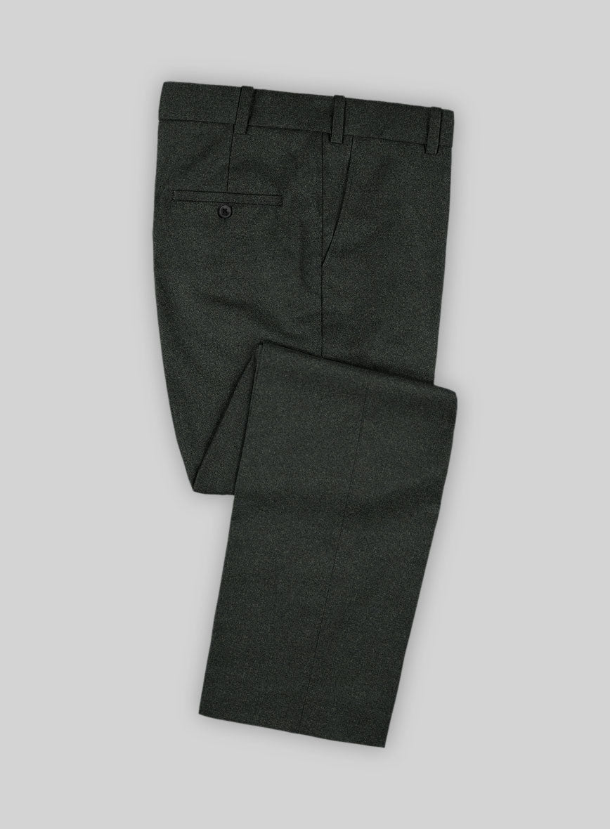 Italian Turna Dark Green Flannel Suit - StudioSuits