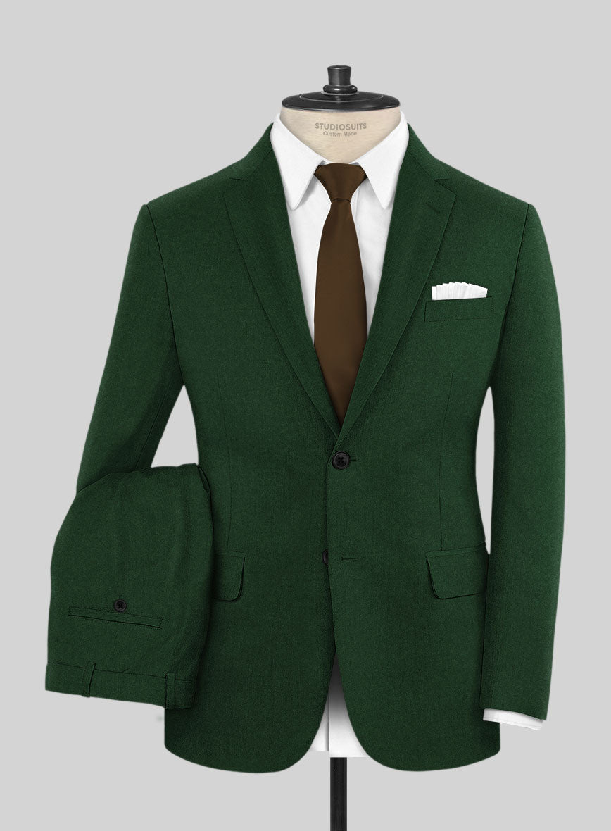 Italian Turna Green Flannel Suit - StudioSuits
