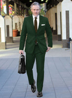 Italian Turna Green Flannel Suit - StudioSuits