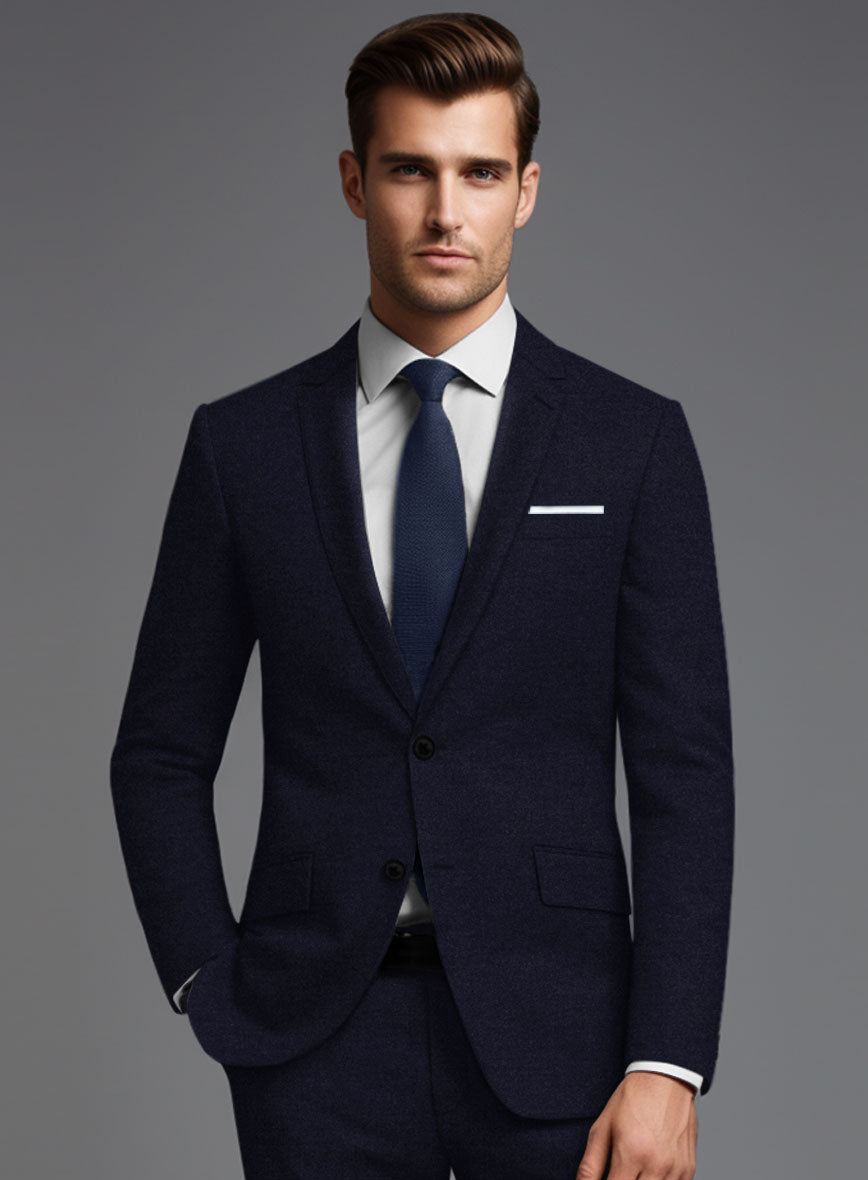 Italian Turna Jet Blue Flannel Jacket - StudioSuits