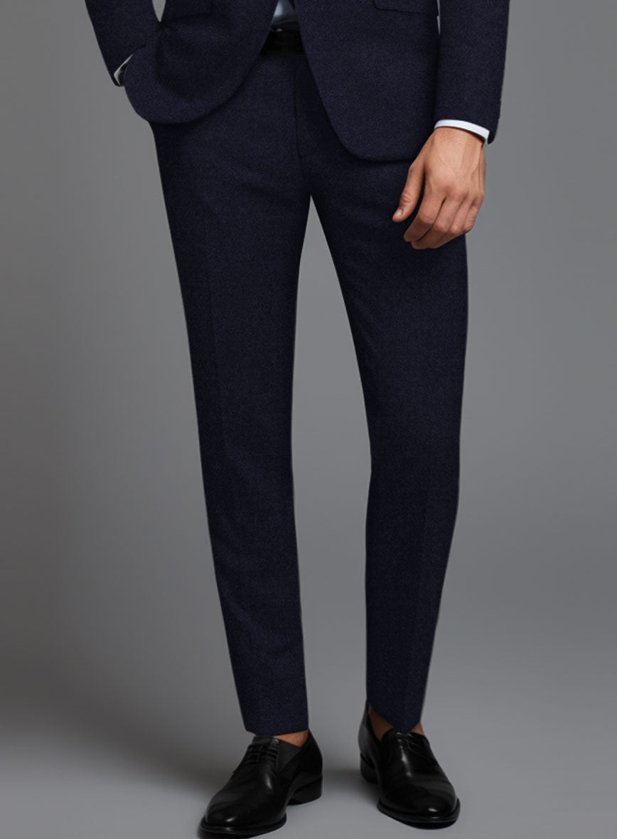 Italian Turna Jet Blue Flannel Suit - StudioSuits
