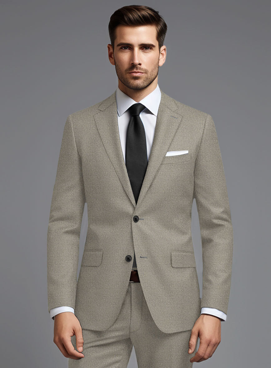 Italian Turna Light Brown Flannel Suit - StudioSuits