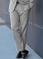 Italian Turna Light Gray Flannel Pants - StudioSuits