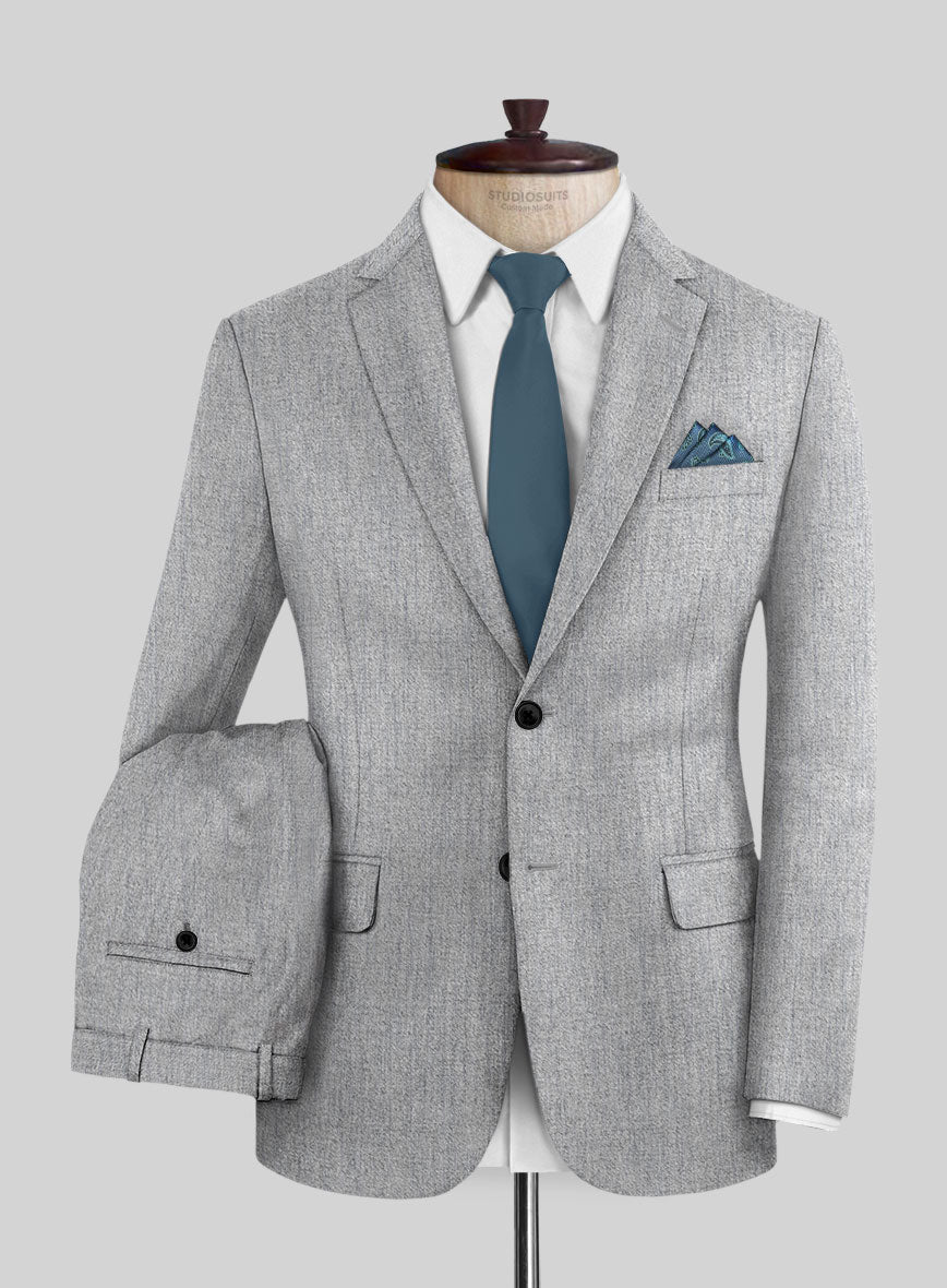 Italian Turna Light Gray Flannel Suit - StudioSuits