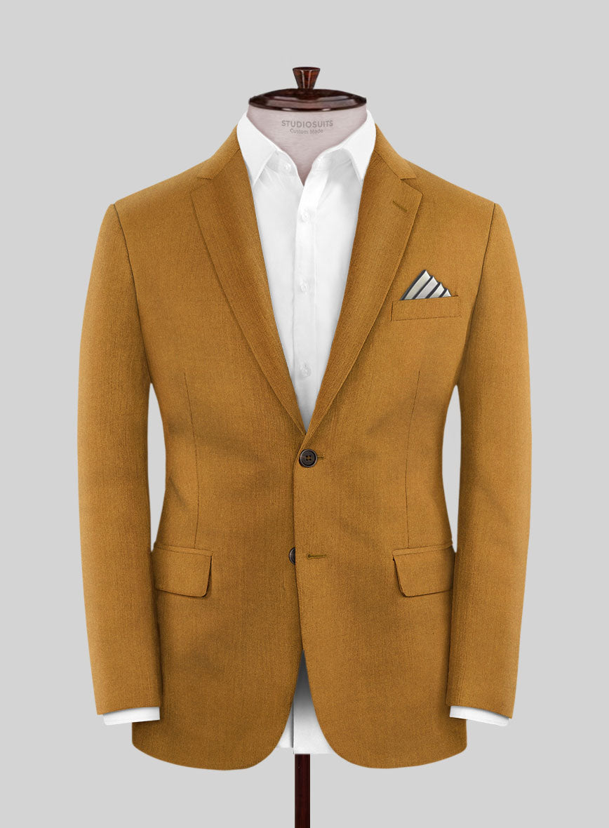 Italian Turna Mustard Flannel Jacket - StudioSuits