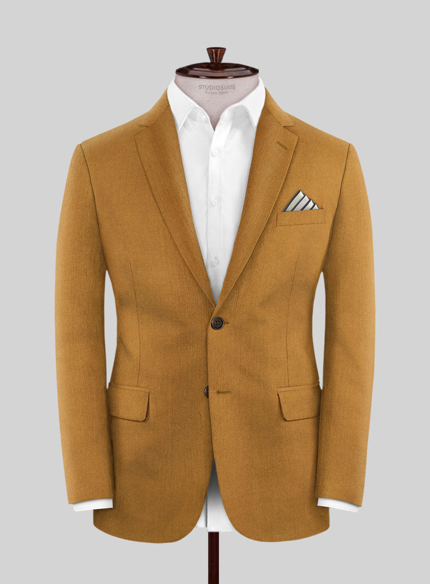 Italian Turna Mustard Flannel Jacket - StudioSuits