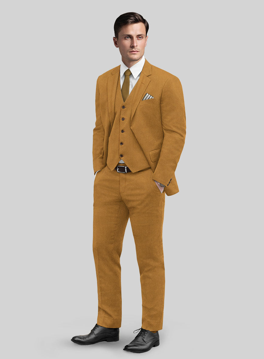 Italian Turna Mustard Flannel Suit - StudioSuits