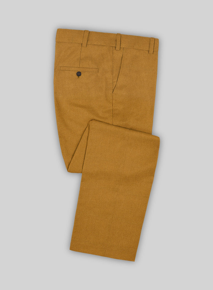 Italian Turna Mustard Flannel Pants - StudioSuits