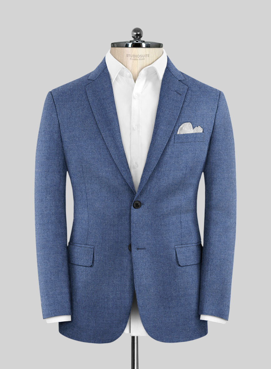 Italian Turna Paris Blue Flannel Jacket - StudioSuits