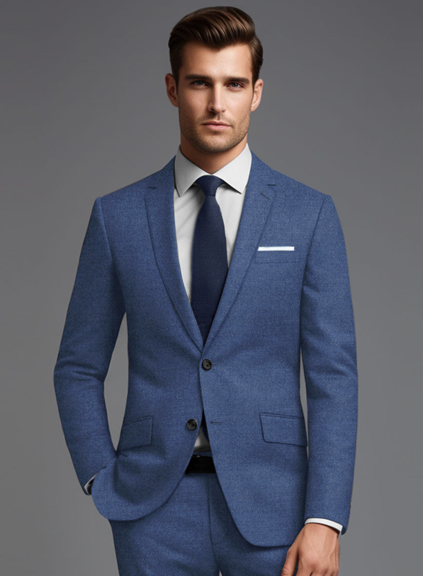 Italian Turna Paris Blue Flannel Jacket - StudioSuits