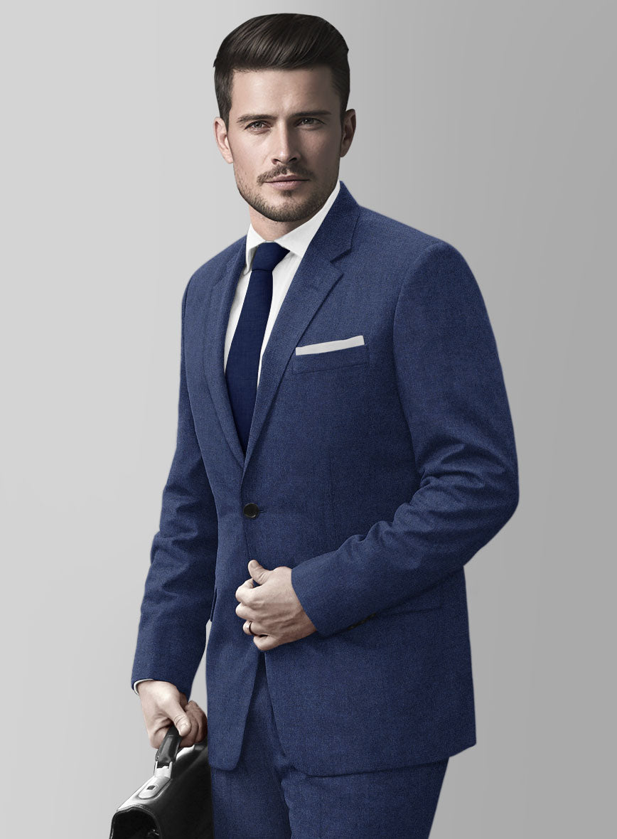 Italian Turna Persian Blue Flannel Jacket - StudioSuits