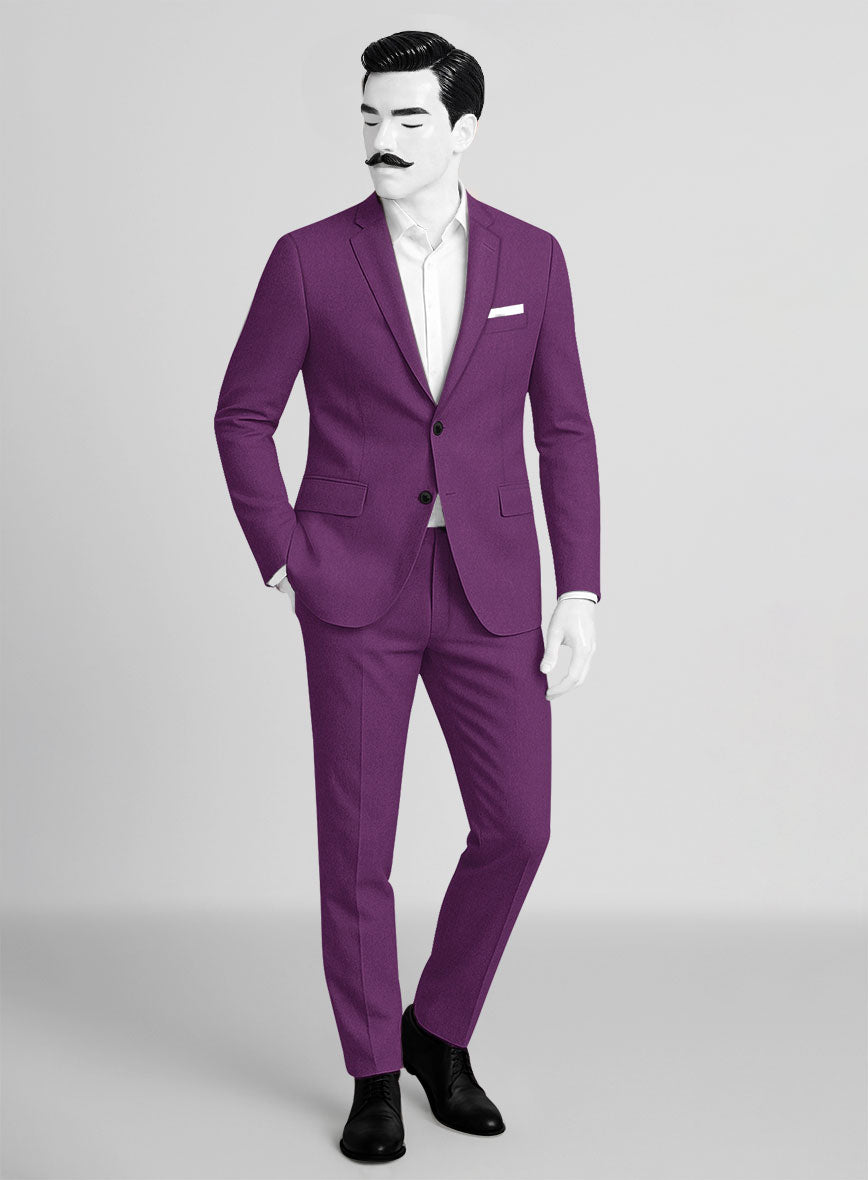 Italian Turna Purple Flannel Suit - StudioSuits
