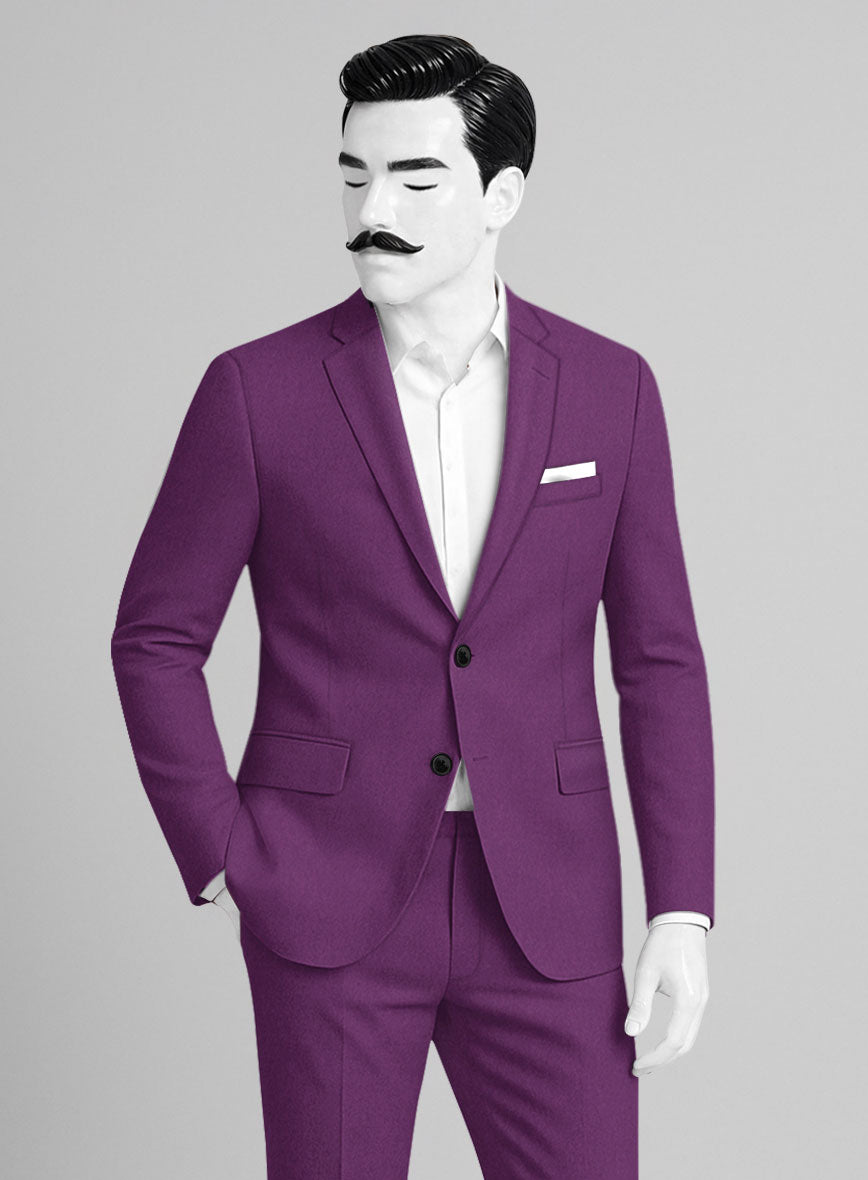 Italian Turna Purple Flannel Suit - StudioSuits