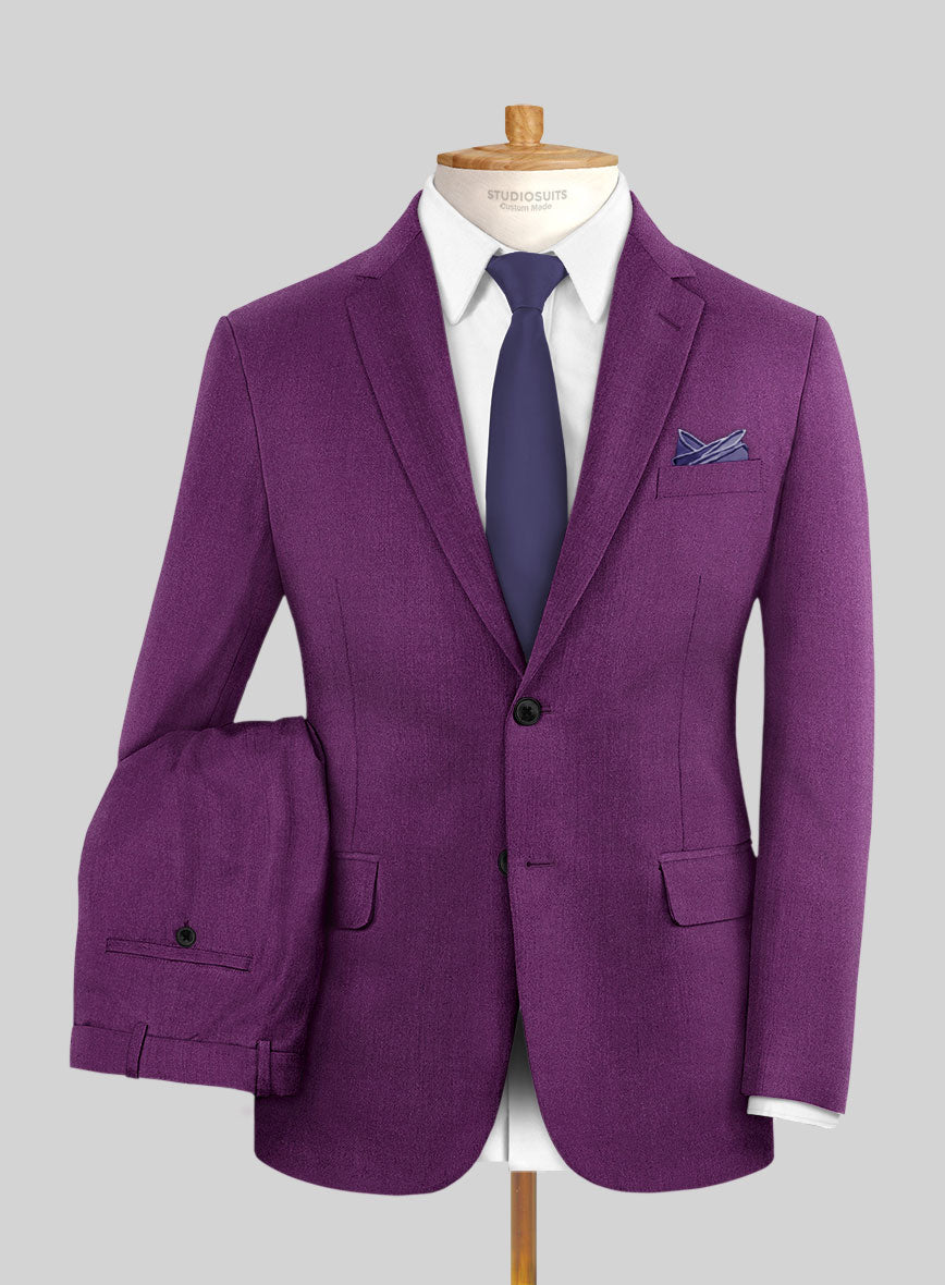 Italian Turna Purple Flannel Suit - StudioSuits