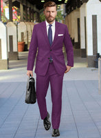 Italian Turna Purple Flannel Suit - StudioSuits