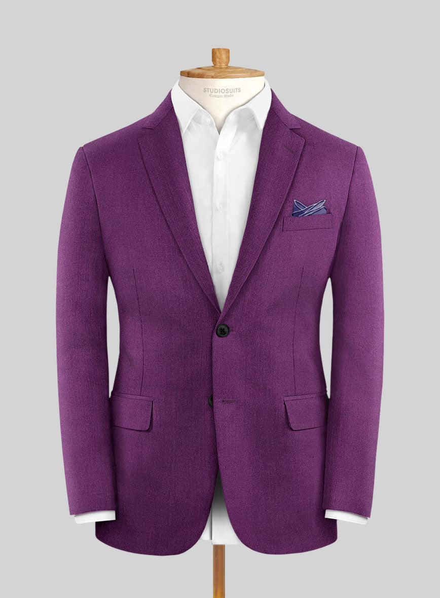 Italian Turna Purple Flannel Suit - StudioSuits