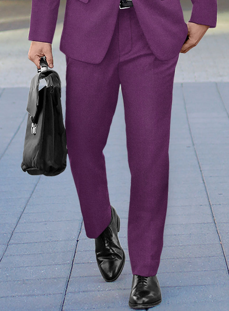 Italian Turna Purple Flannel Suit - StudioSuits