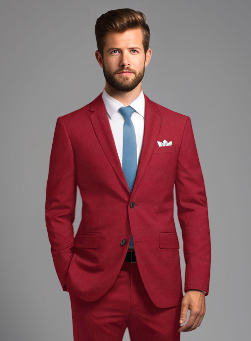 Italian Turna Red Flannel Suit - StudioSuits