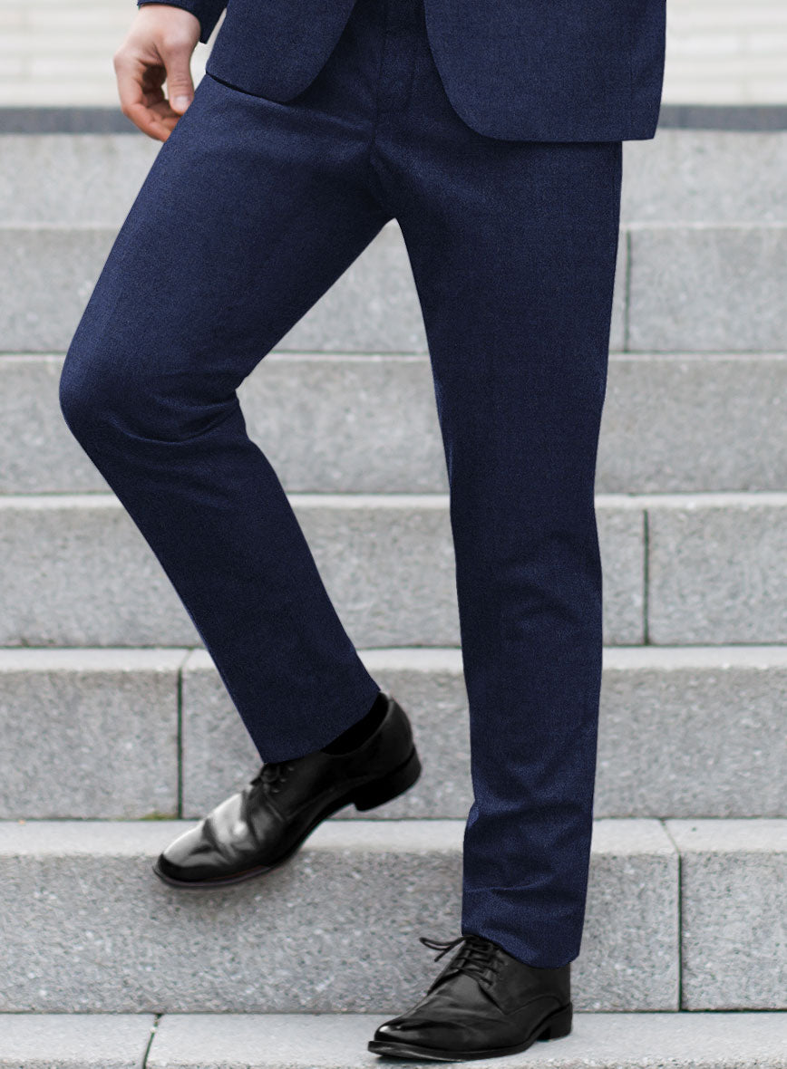 Italian Turna Royal Blue Flannel Suit - StudioSuits